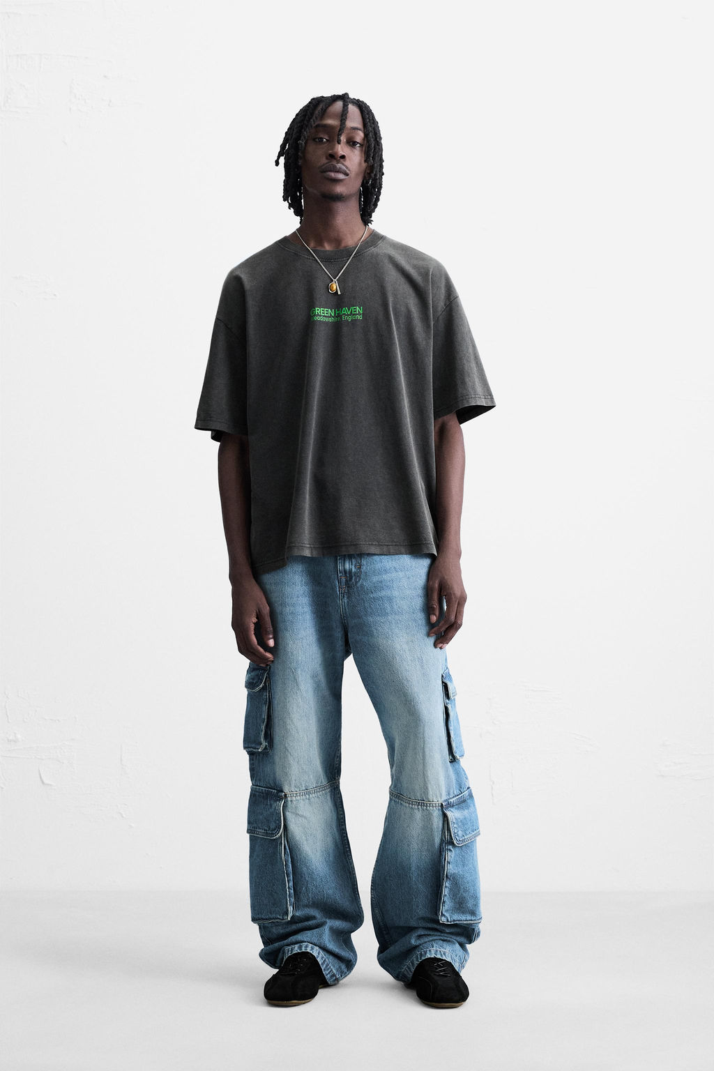 WASHED TEXT T-SHIRT - Zara фото 9