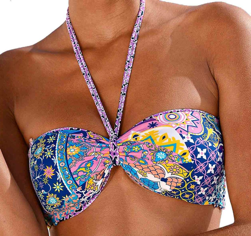 Купальник раздельный, сиреневый/пестрый