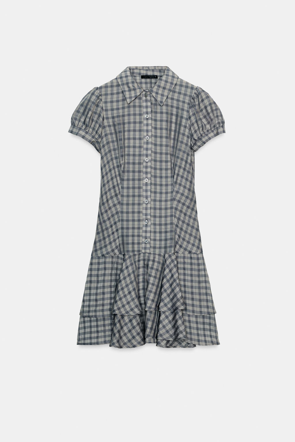 SHORT CHECK DRESS WITH RUFFLES - Zara фото 7