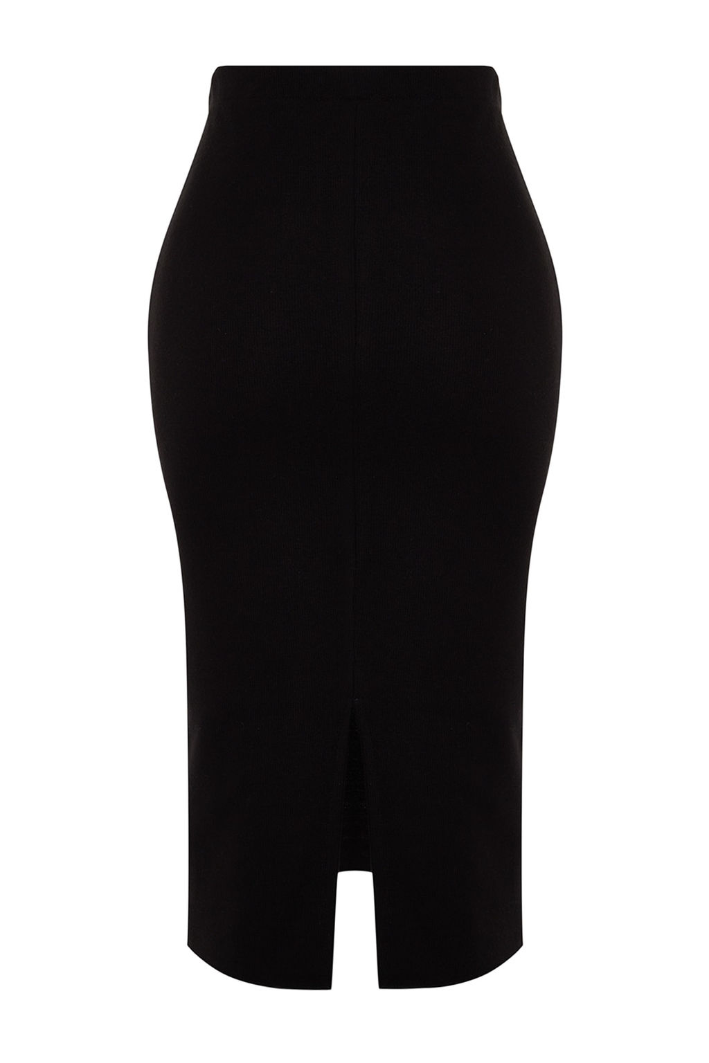 Trendyolmilla Siyah Normal Bel Selanik/Triko Gorunumlu Midi Kalem Orme Etek TWOAW24ET00030  фото 8