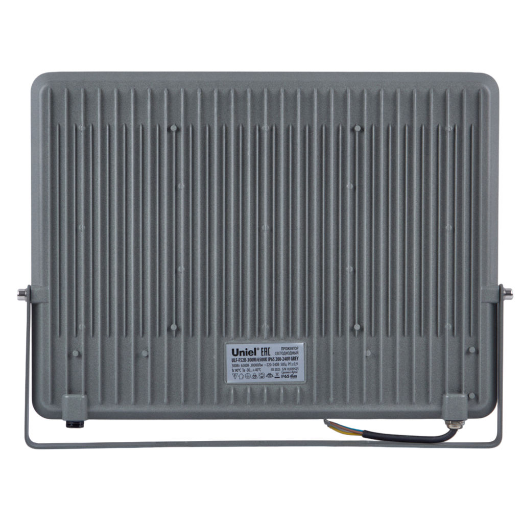 ULF-F52B-300W/6500K IP65 200-240V GREY Прожектор светодиодный. Дневной свет (6500K). Угол 60 градусов. Корпус серый. TM Uniel