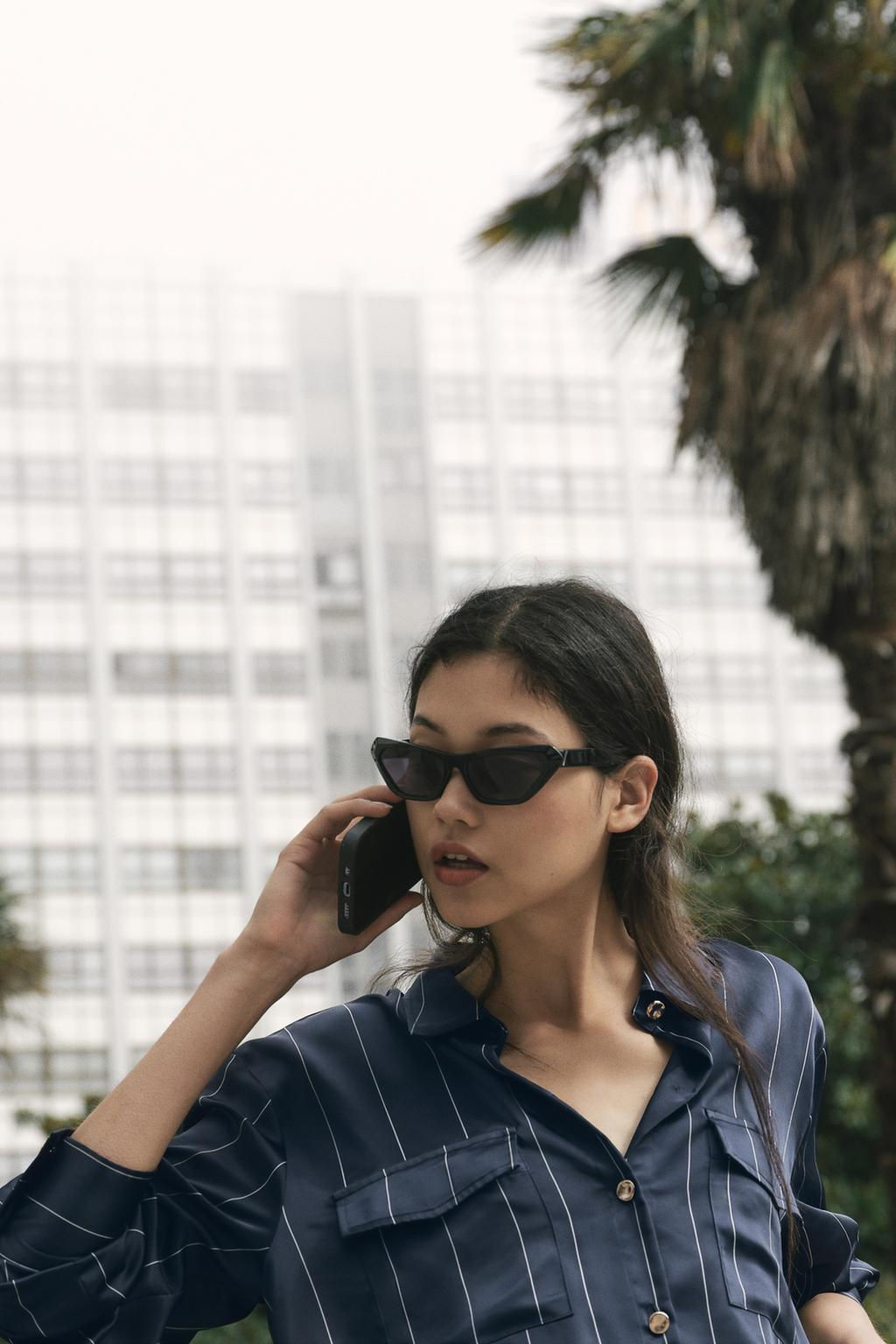 STRIPED SATIN SHIRT - Zara фото 3