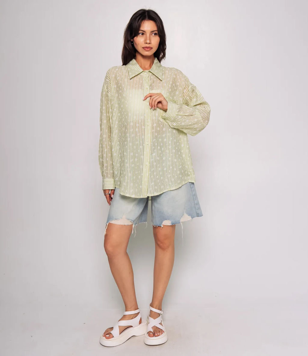 Рубашка #КТ66001, салатовый