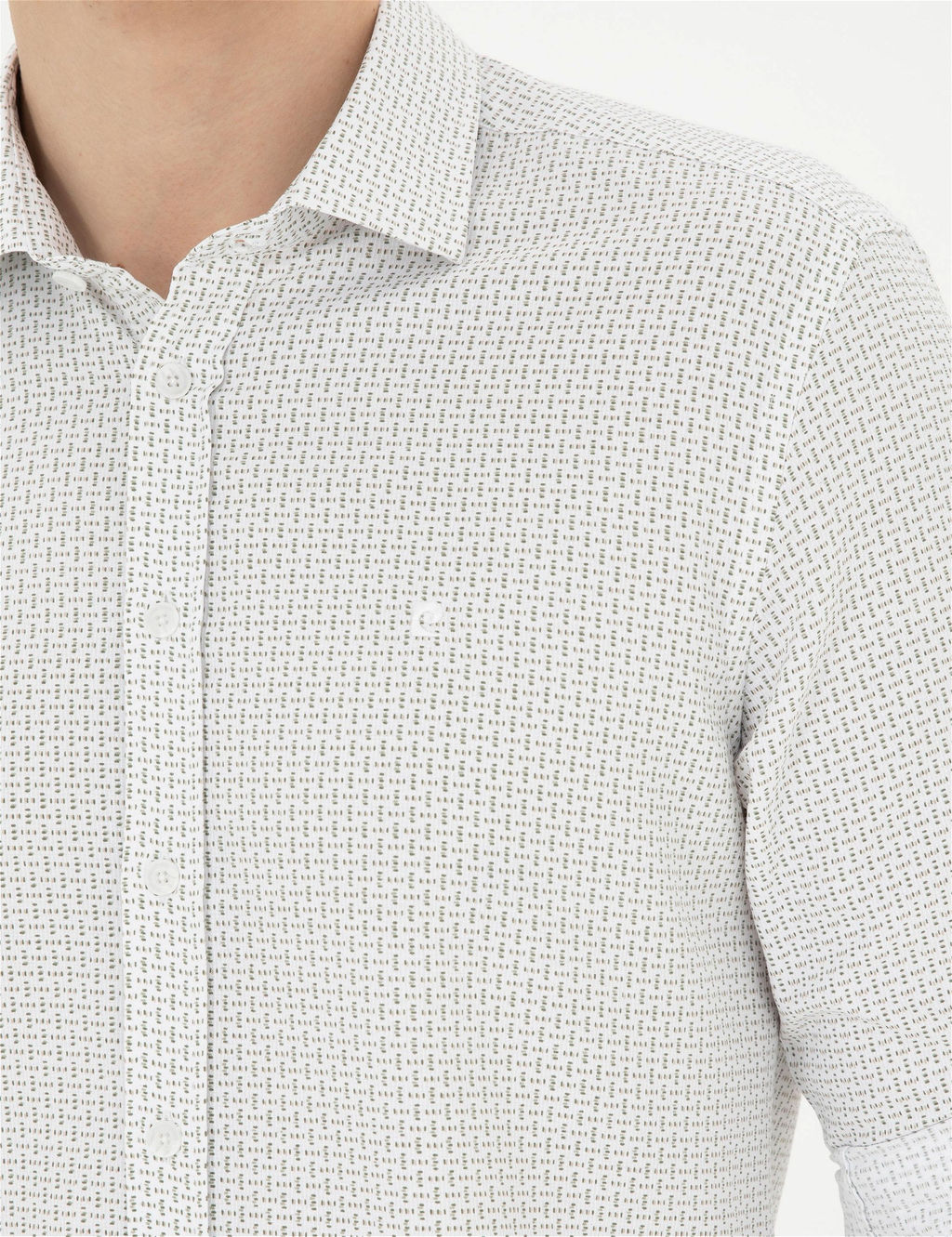 Ye_il Slim Fit Uzun Kollu G_mlek