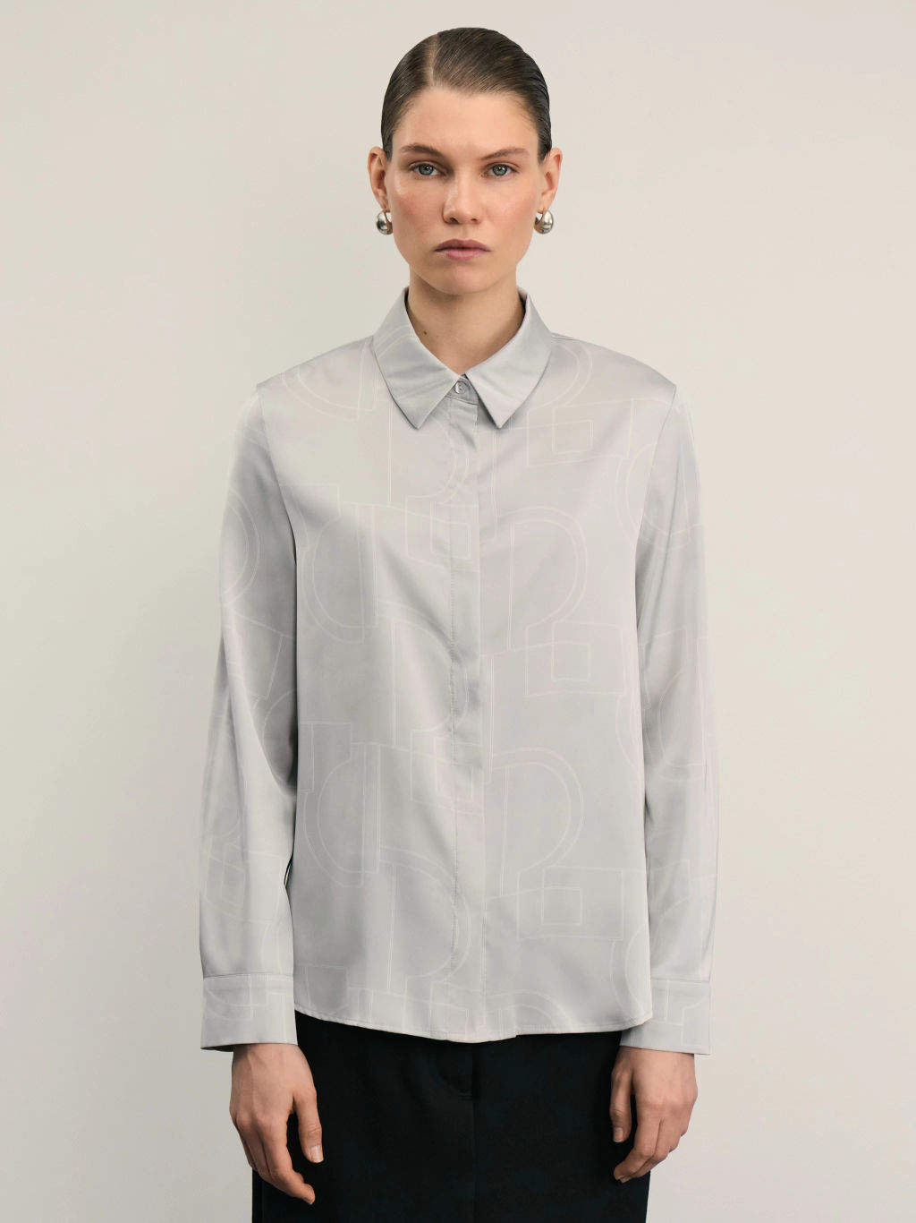 Атласная блузка с принтом / Zarina  фото 3