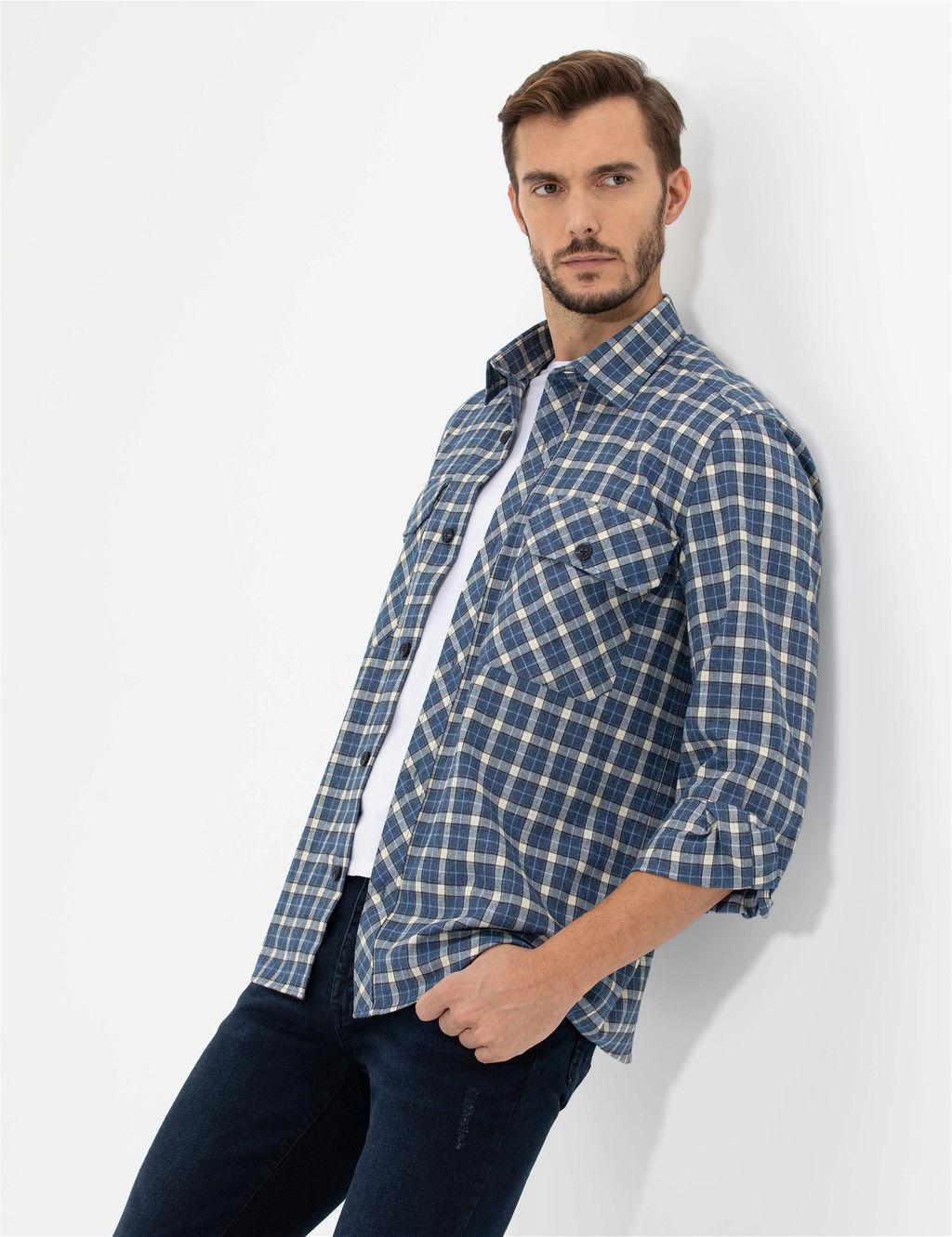 _ndigo Comfort Fit Uzun Kollu G_mlek - Pierre cardin фото 4