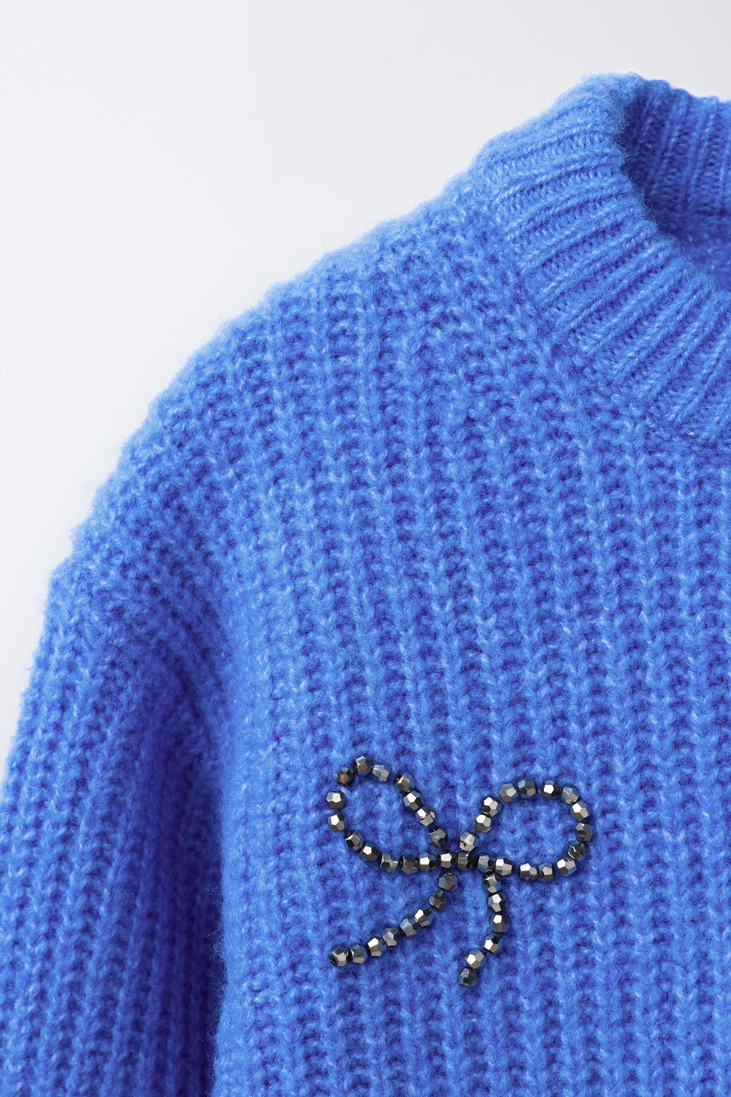 BEADED AND SPARKLY BOW KNIT SWEATER - Zara фото 3