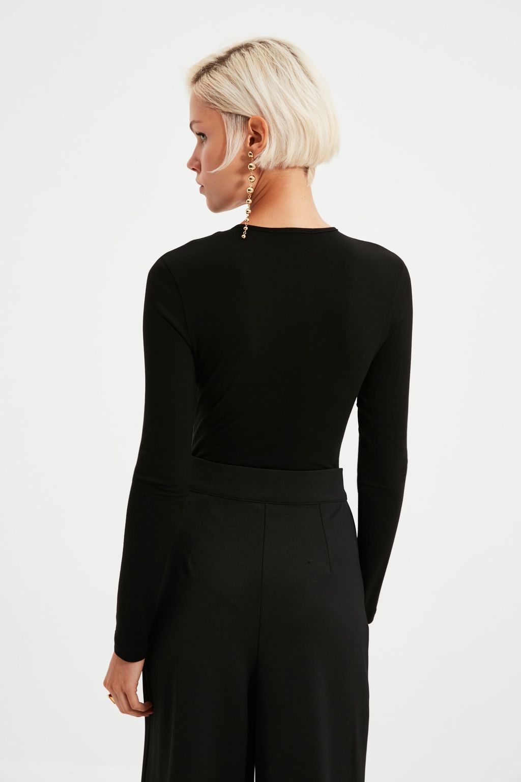 Siyah Derin V Yakal? C?tc?tl? Orme Body TPRAW22BD0084