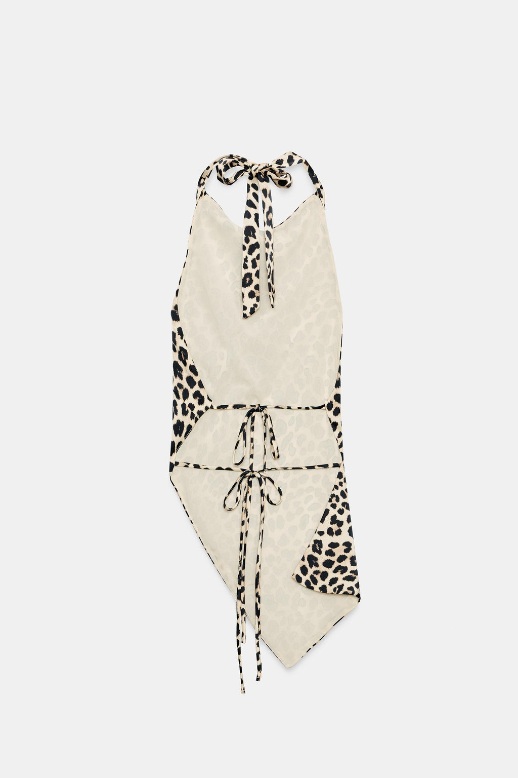 TOP SATINADO HALTER ASIM?TRICO ESTAMPADO ANIMAL / Leopardo - Zara фото 7