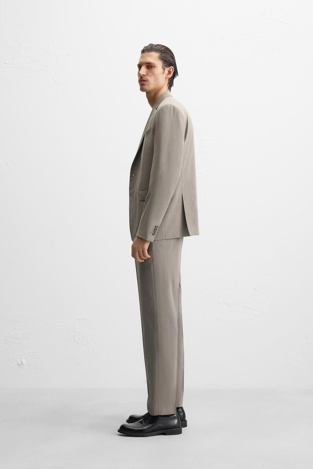 HERRINGBONE SUIT TROUSERS - Zara фото 4