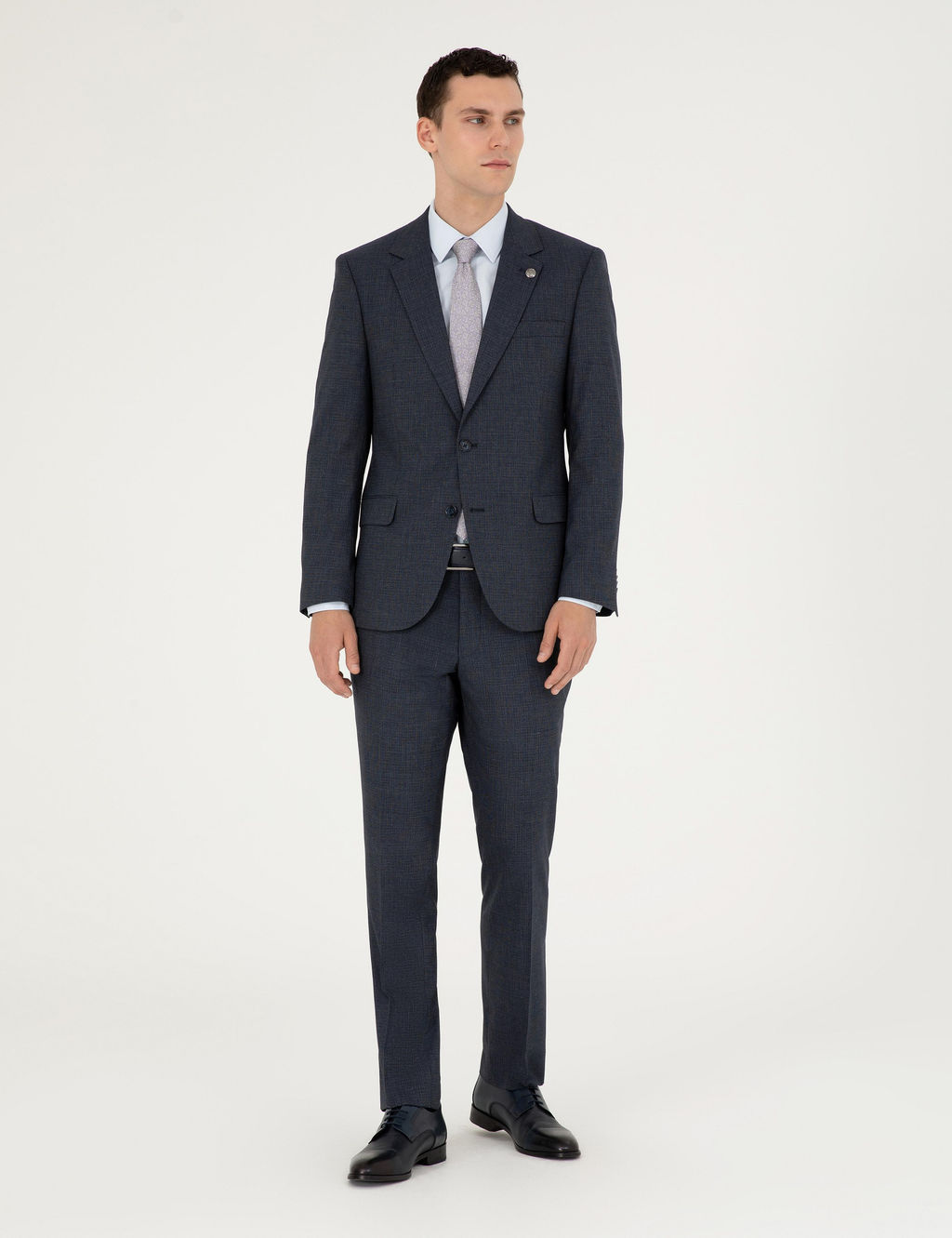 Lacivert Slim Fit Tak_m Elbise