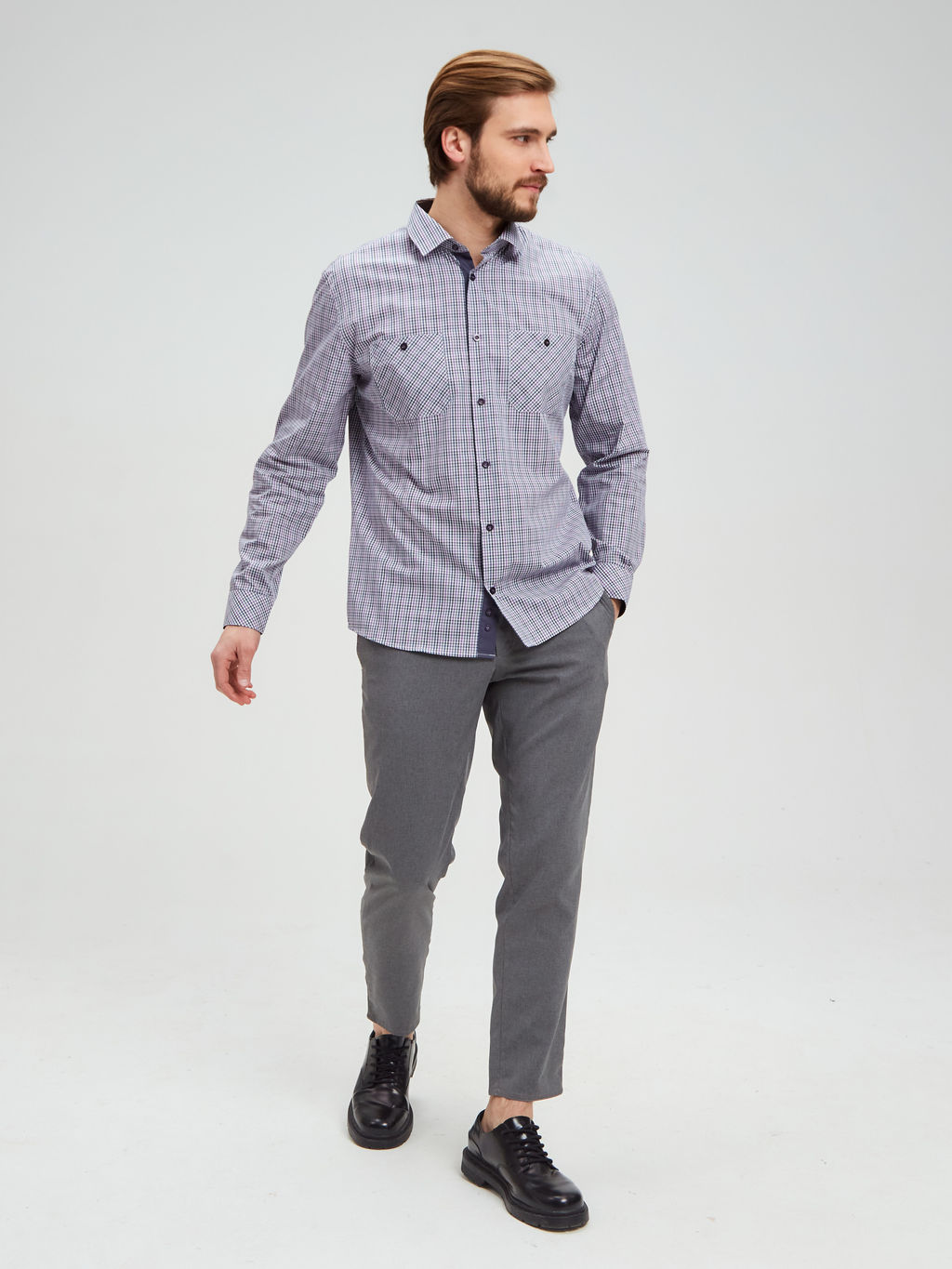 Сорочка мужская длинный рукав GREG S375/231/182/ZN/1p  фото 4