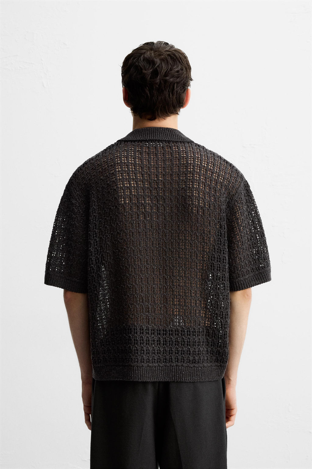 OPEN KNIT POLO SHIRT - Zara фото 3