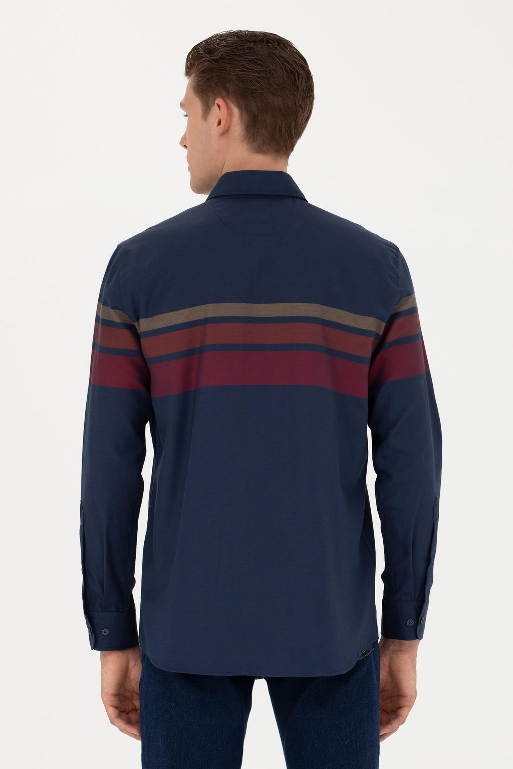 Мужская темно-синяя рубашка с длинным рукавом - U.s. polo assn фото 19