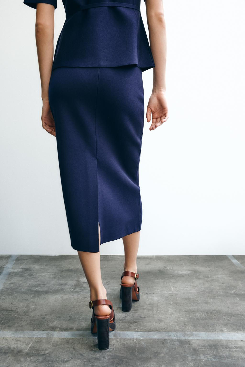 PLAIN KNIT MIDI SKIRT - Zara фото 3