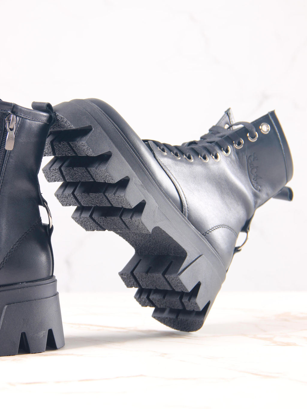 Ботинки 329.зиплайнbl.Черный/шерсть