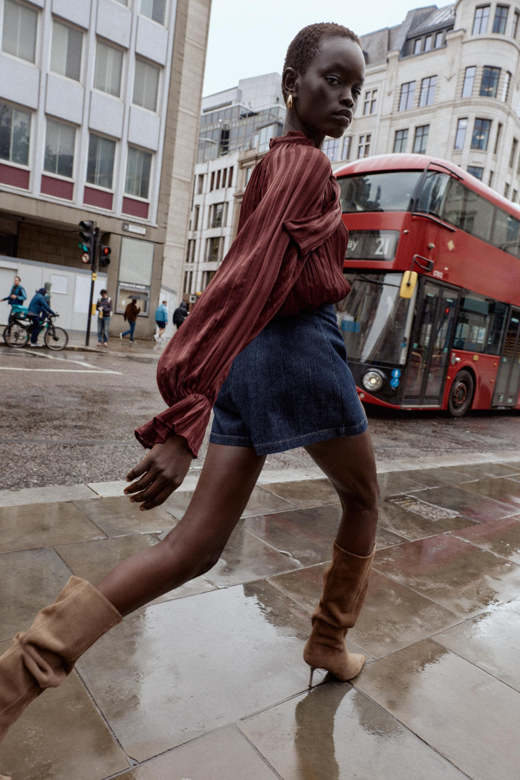 STRIPED BLOUSE WITH BOW - Zara фото 2