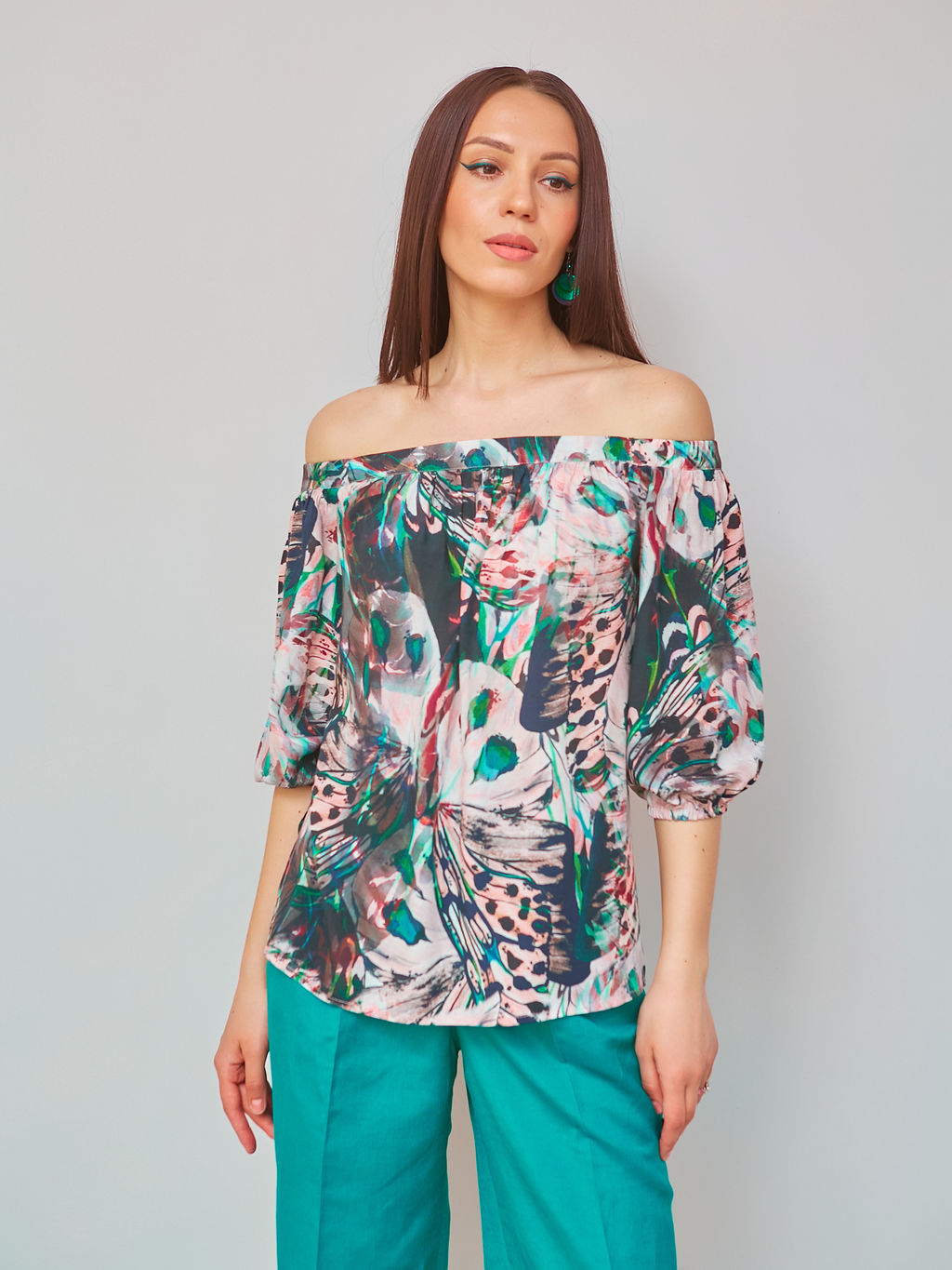 Блуза с открытыми плечами - Marchello marchellini фото 6