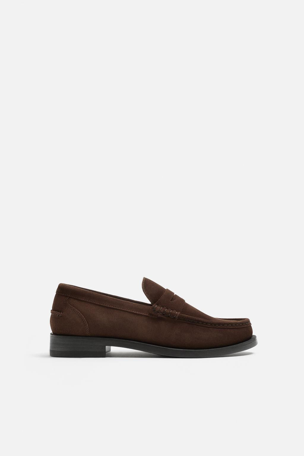 LEATHER PENNY STRAP LOAFERS - Zara фото 8
