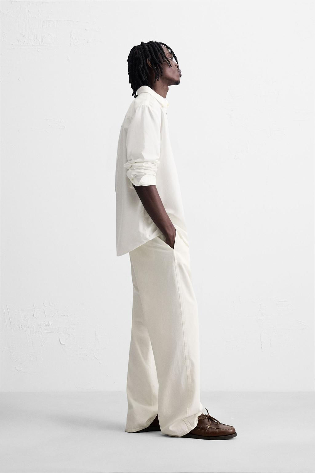 COTTON-HEMP CHINO TROUSERS - Zara фото 4