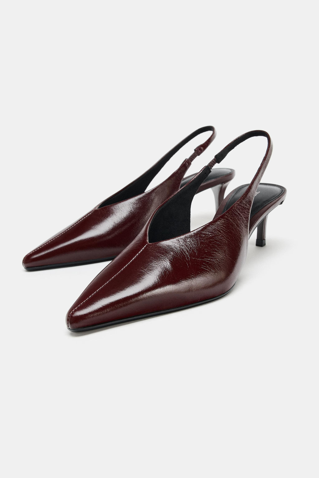 LEATHER SLINGBACK SHOES - Zara фото 4