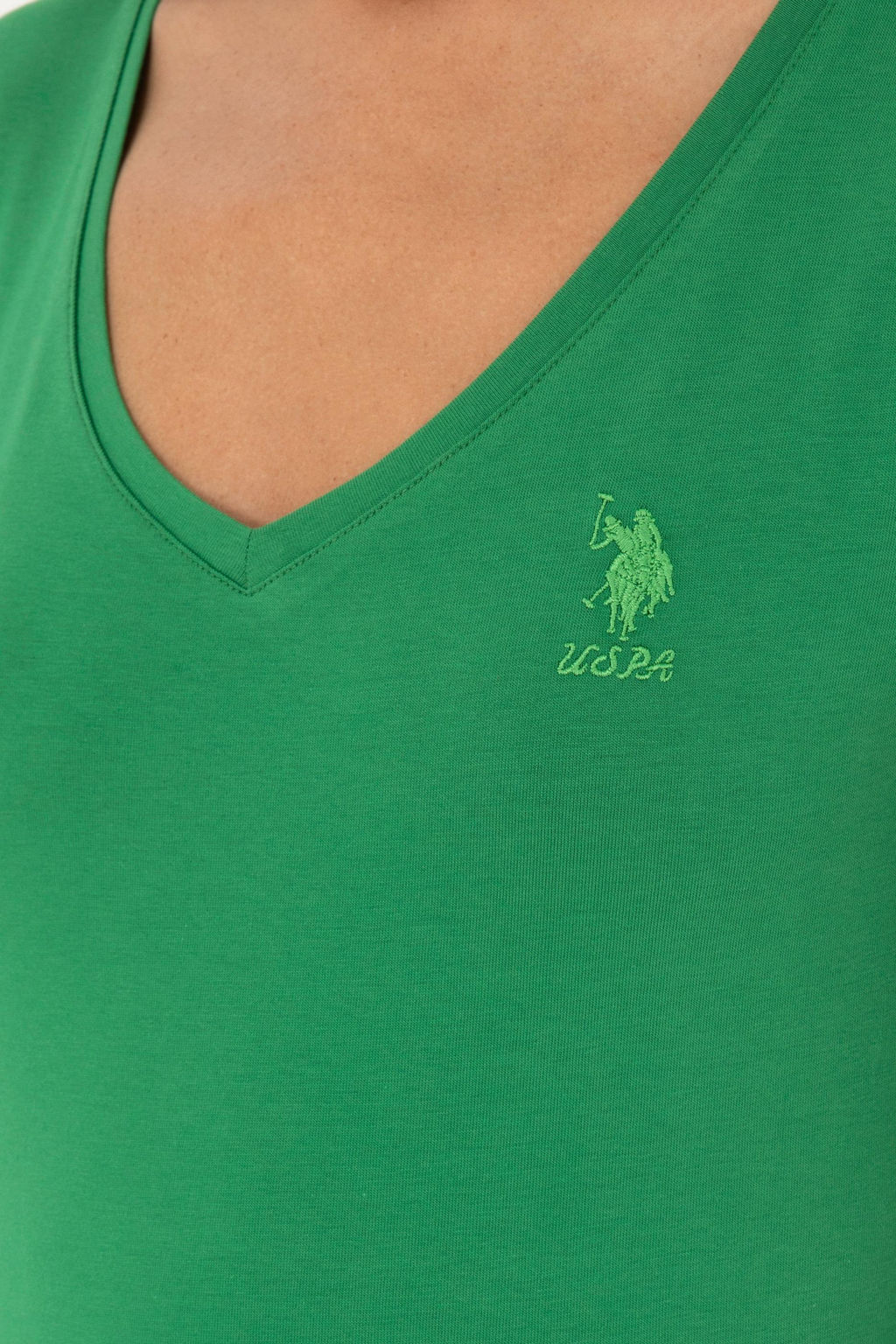 Женская зеленая базовая футболка Неожиданная скидка в корзине - U.s. polo assn фото 7