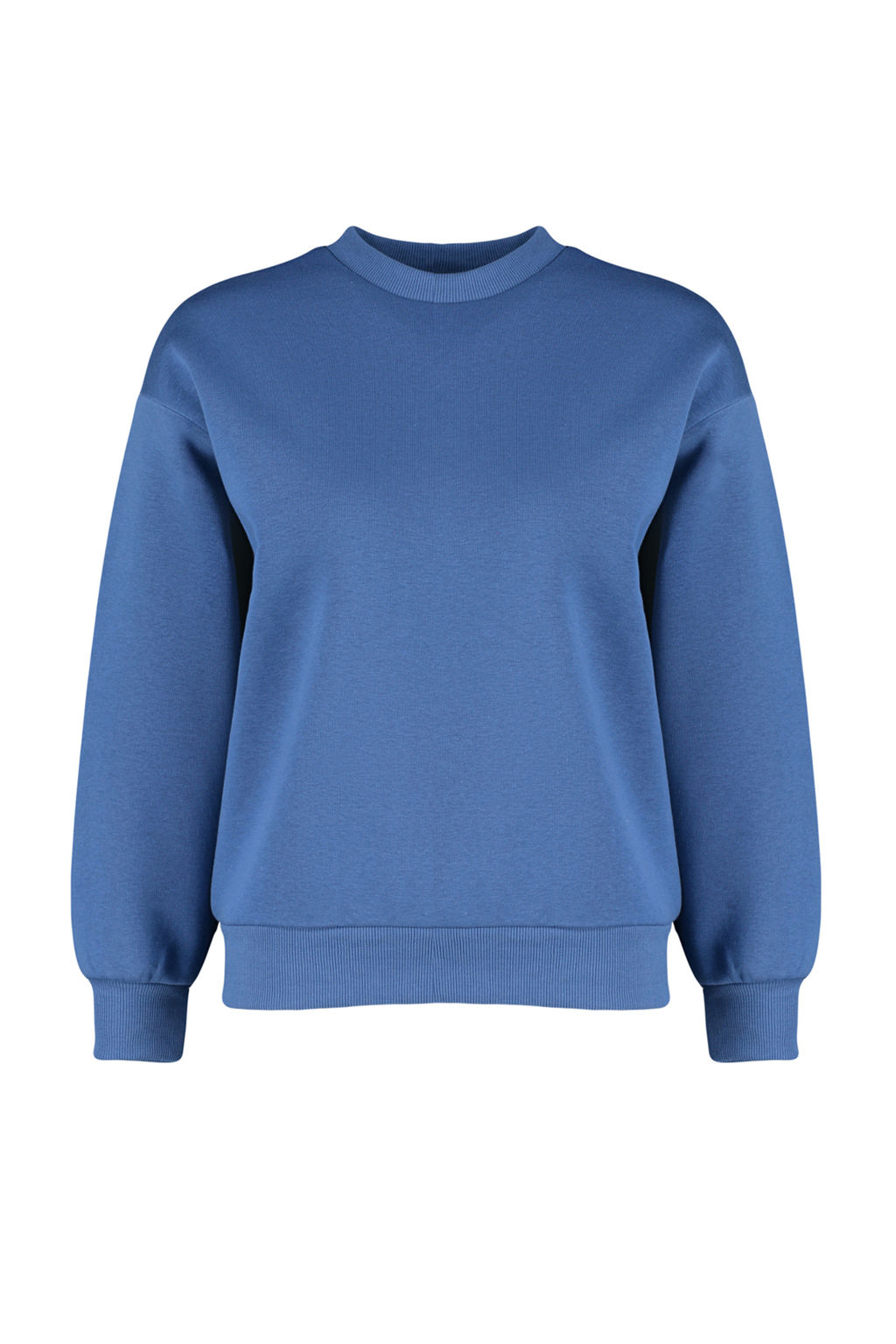 Indigo Kal?n Ici Polarl? Regular/Normal Kal?p Bisiklet Yaka Basic Orme Sweatshirt TWOAW24SW00101
