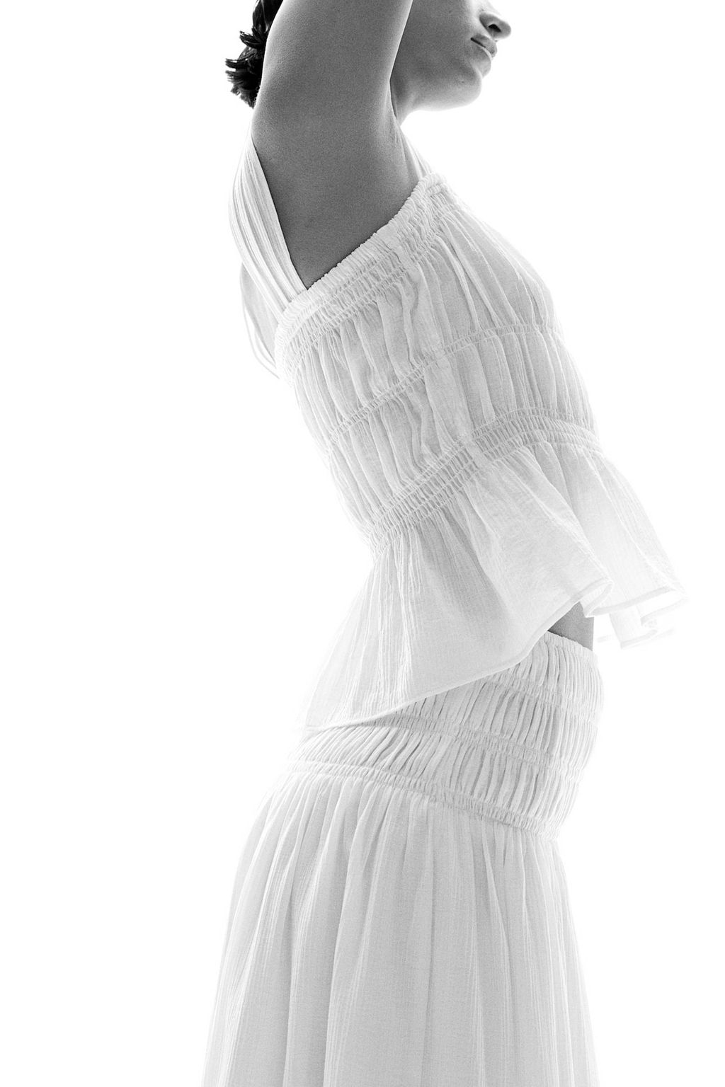 Falda de crepe con cintura nido de abeja - H&m фото 3