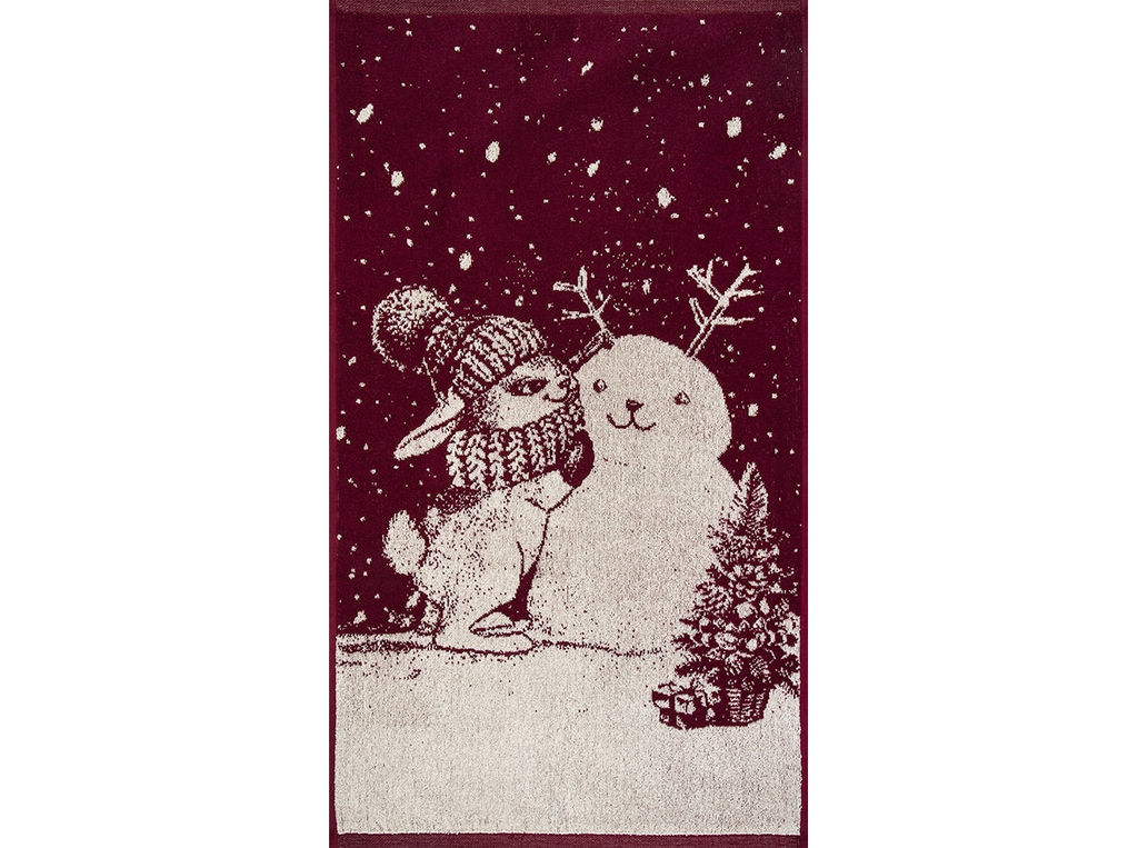 Полотенце махровое 6с103.412ж1 Зимняя забава (кр.дерево1) 50х90см