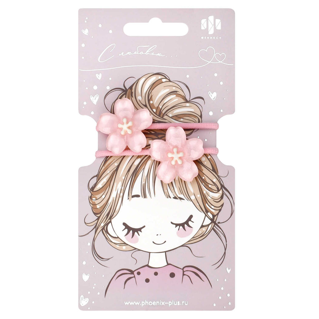Набор резинок для волос арт. 71843 / 10 ЦВЕТОЧКИ (в наборе: 2шт., б/р, вулканизированная резина, пол