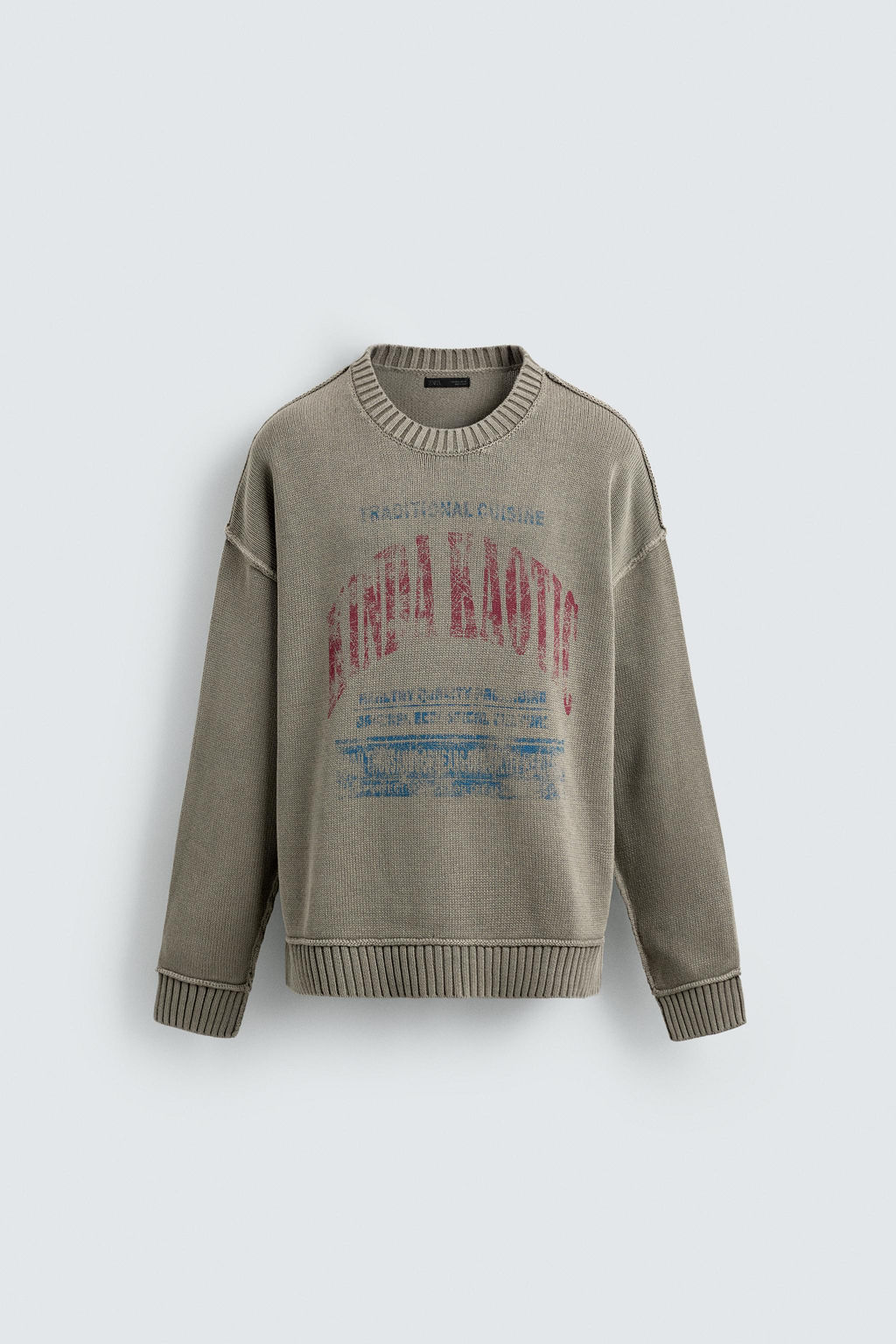 WASHED PRINT SWEATER