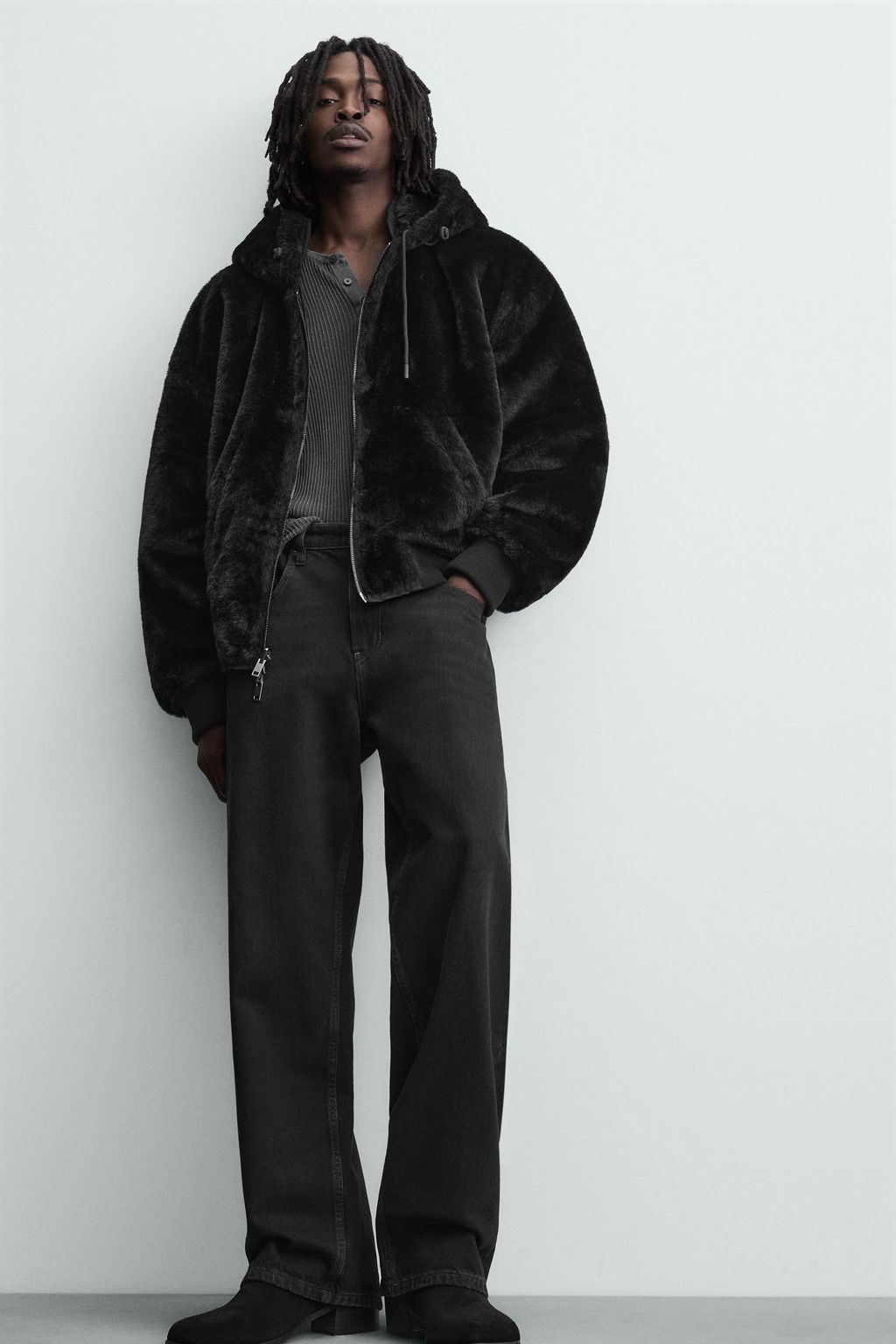 REVERSIBLE FAUX FUR BOMBER JACKET - Zara фото 15
