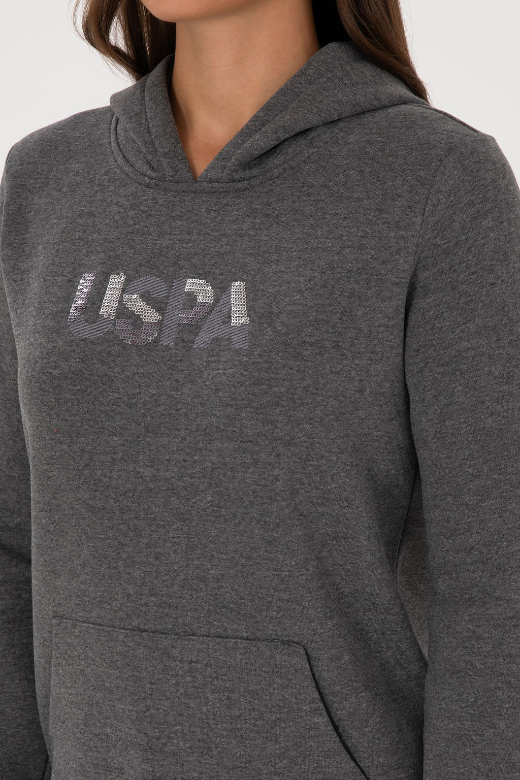 Kad_n Antrasit Melanj Basic Sweatshirt Sepette S_rpriz _ndirim - U.s. polo assn фото 7
