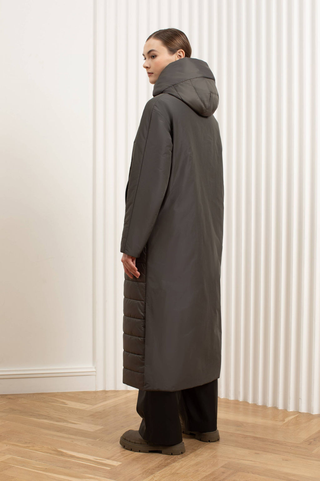 Пальто женское арт. 262W, оливка темная, р. 48 - Ultramarine фото 4