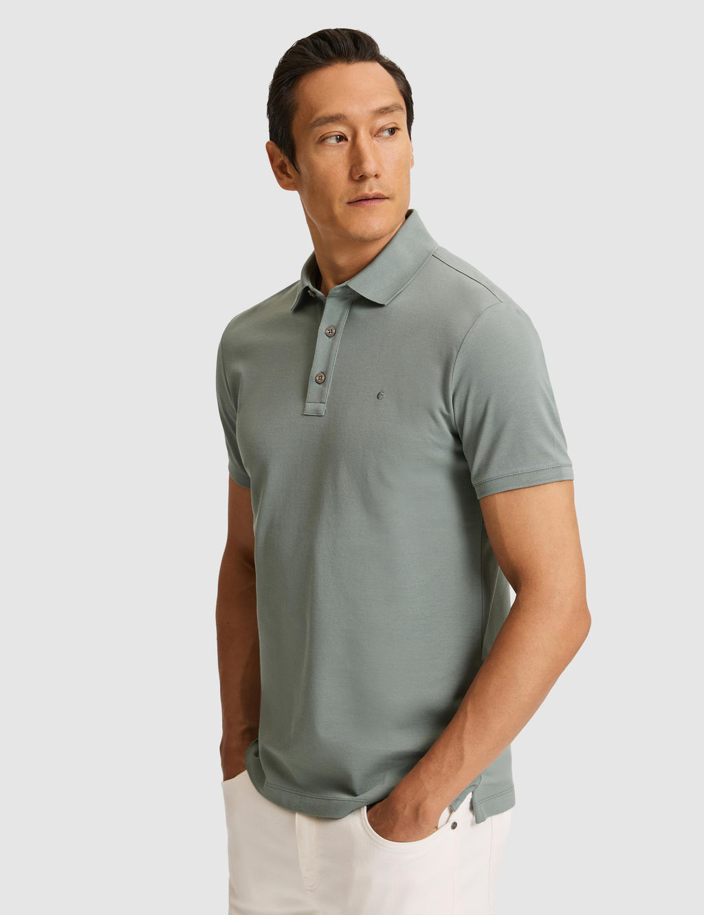 _a_la Slim Fit Saf Pamuk Polo Yaka Basic T-shirt