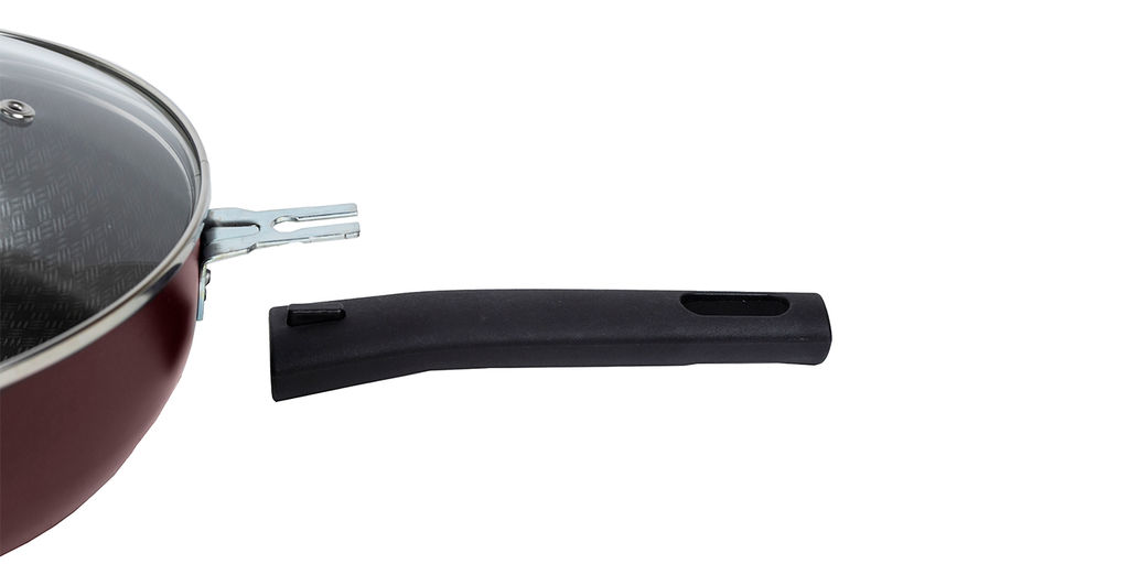 60692634 Сотейник 260мм, 2 ручки, стекл.крышка "Кружево"