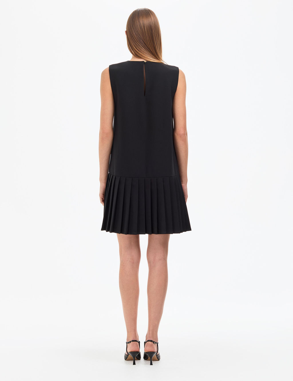Siyah Regular Fit Dokuma Elbise