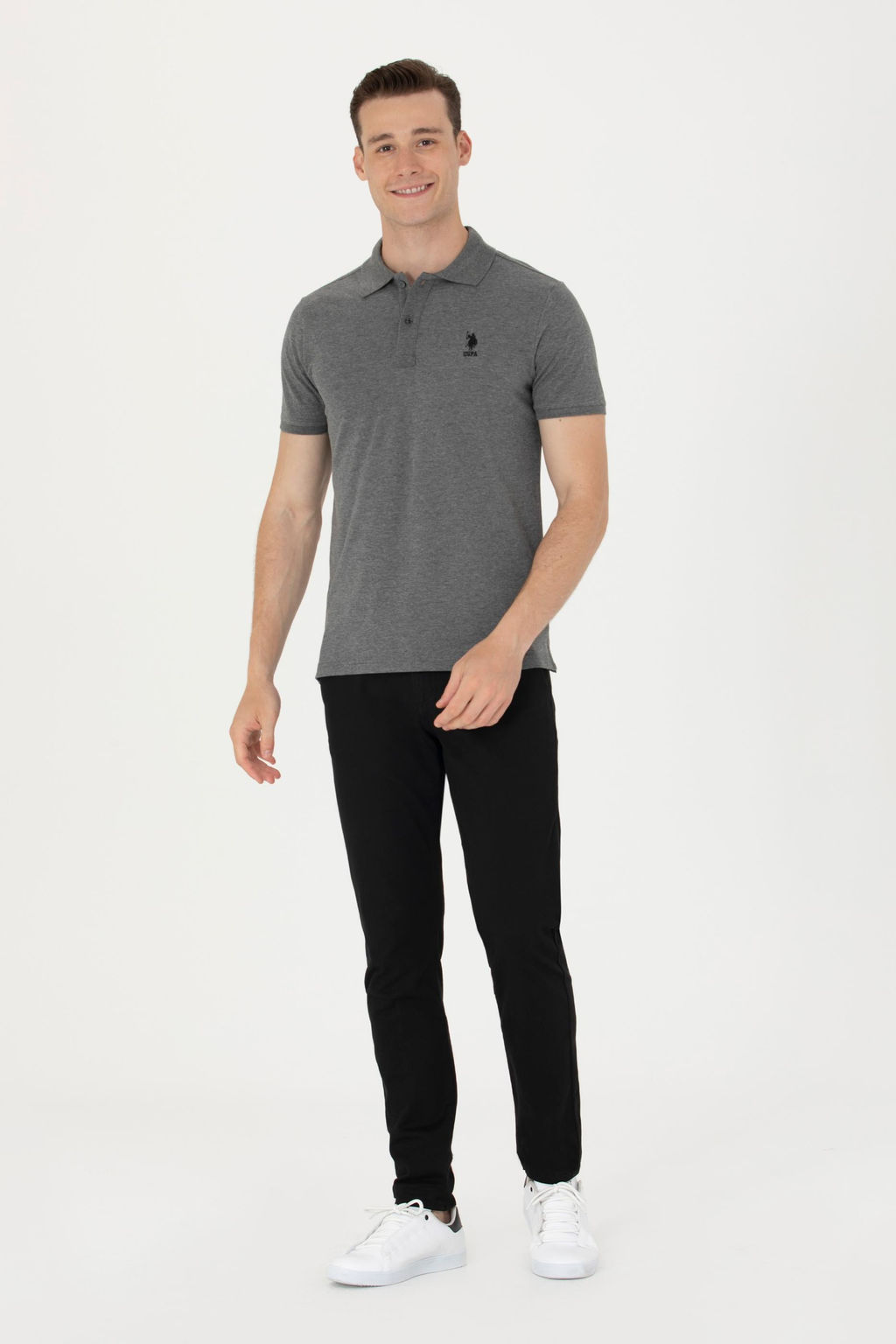 Erkek Slim Fit Siyah Kanvas Pantolon