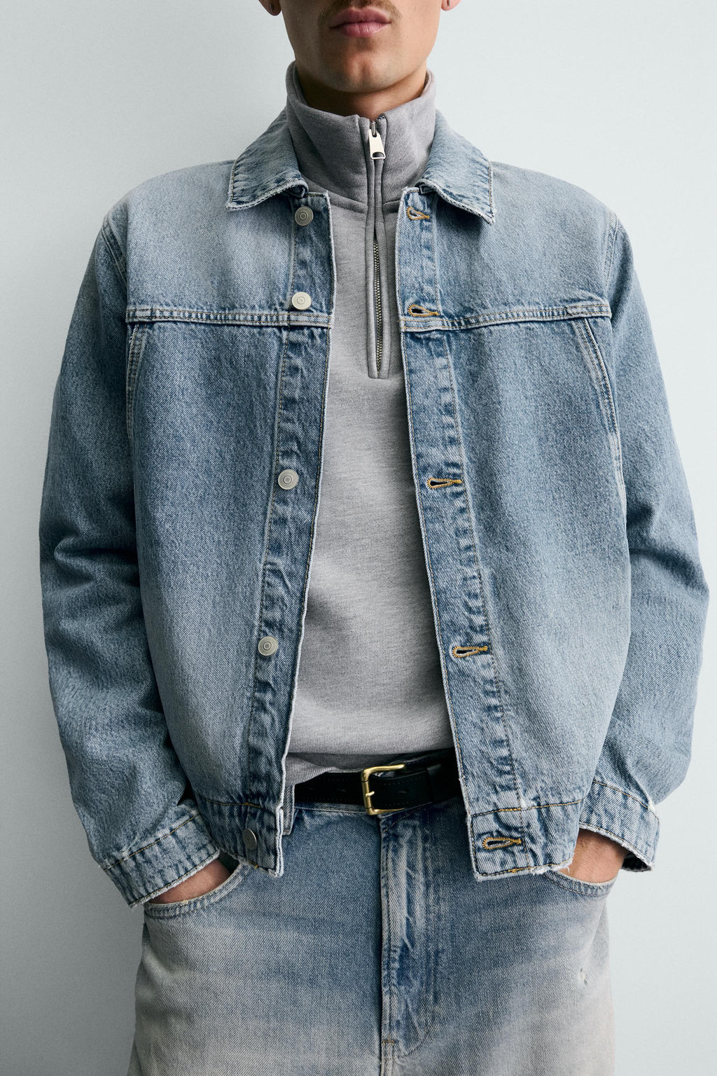 CAZADORA DENIM B?SICA / Azul medio - Zara фото 7