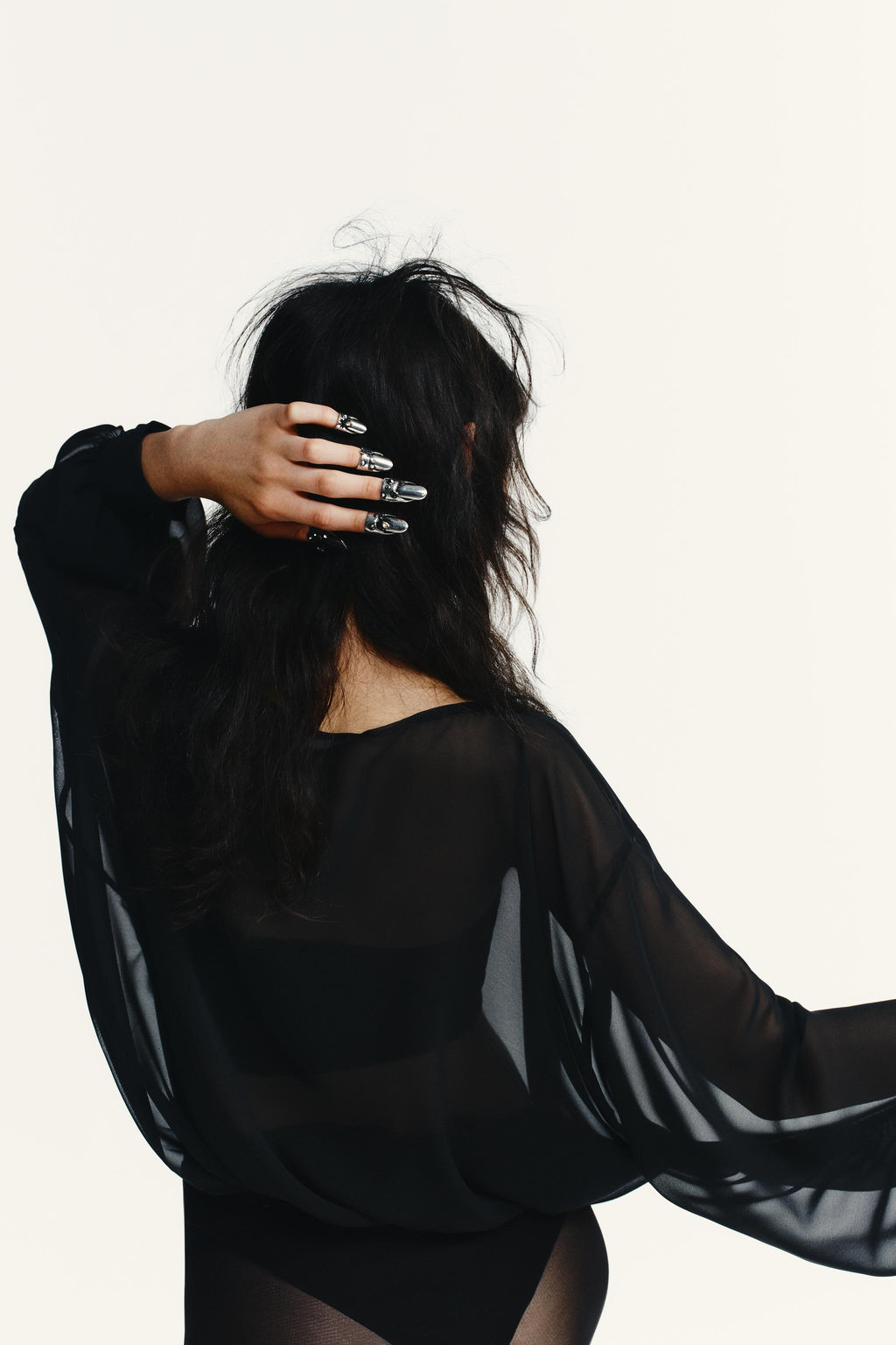 SEMI-SHEER LONG SLEEVE BODYSUIT - Zara фото 6