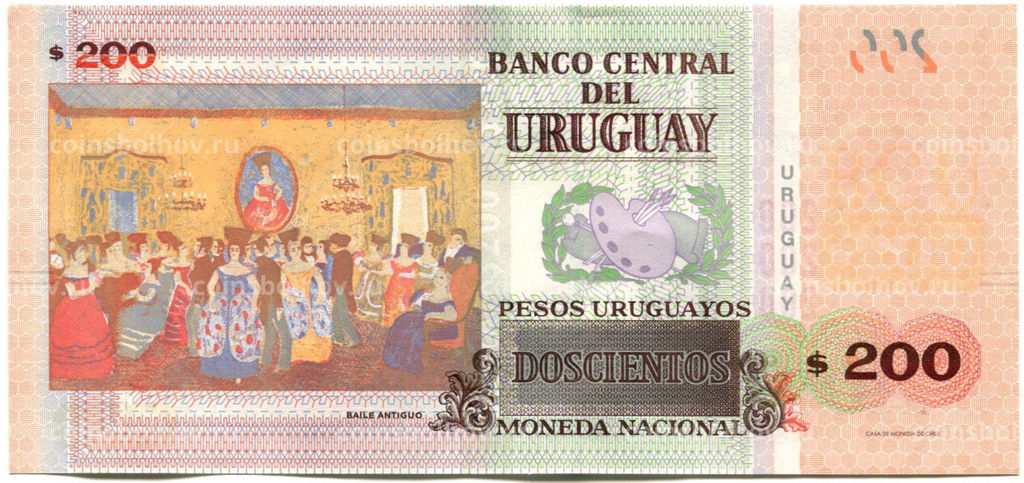 Банкнота 200 песо 2019 года Уругвай