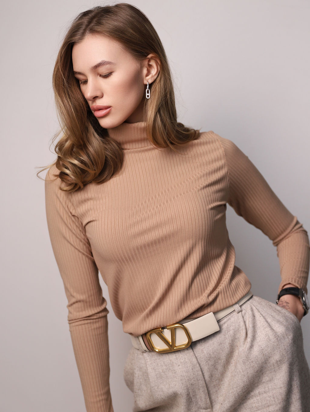 Водолазка женская с горлом КВ200 Песочный от фабрики Спортсоло