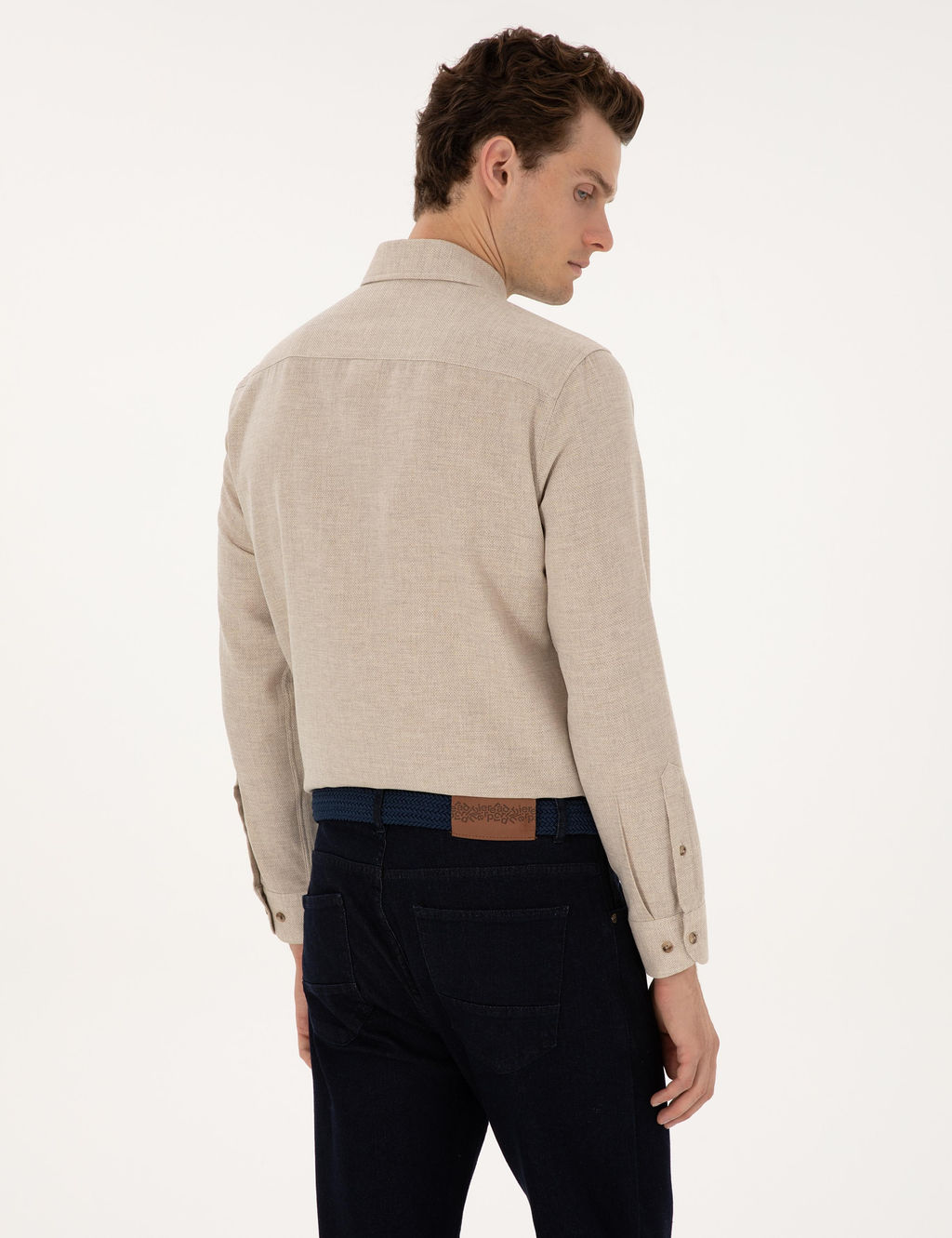 Bej Slim Fit Uzun Kollu G_mlek - Pierre cardin фото 5