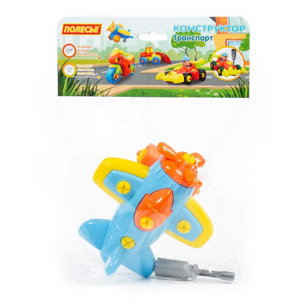 Конструктор-транспорт Самолёт (19 элементов) (в пакете) - Полесье фото 5