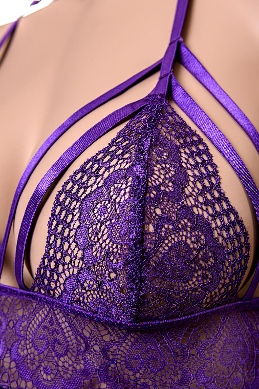 Комбинация и стринги Candy Girl Nevaeh фиолетовые, XL  фото 4