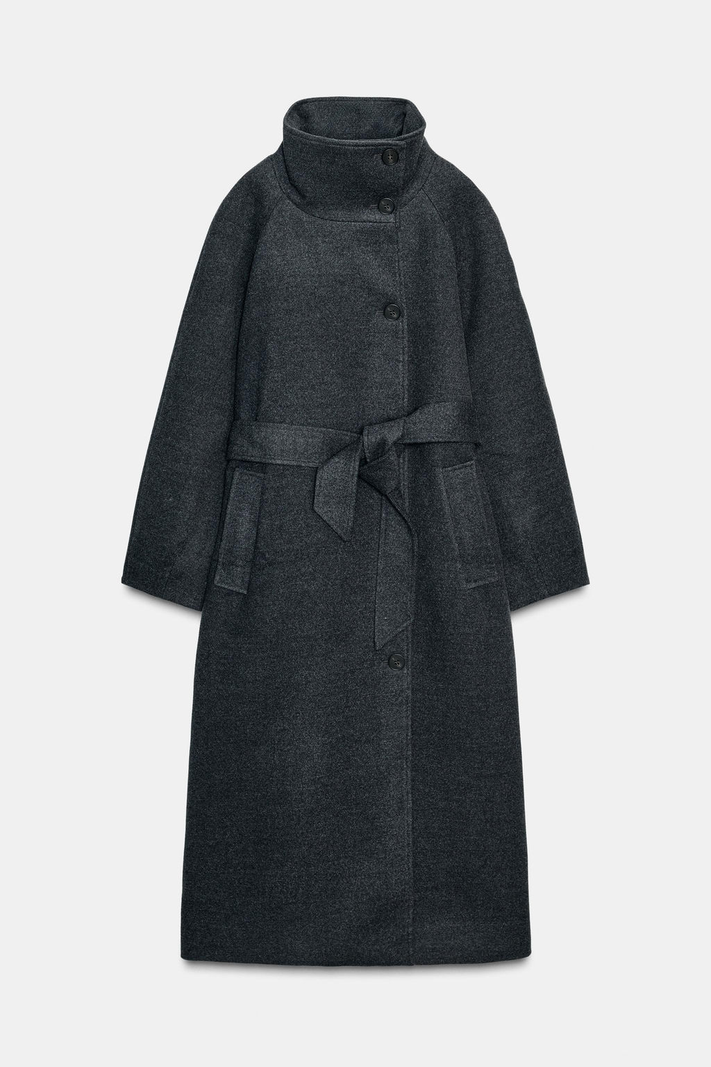 SOFT HIGH-NECK COAT WITH BELT - Zara фото 7