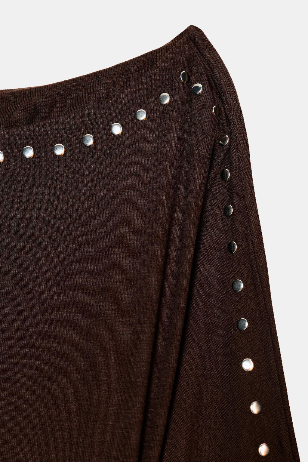 CAMISETA TACHAS MANGA LARGA / Marr?n oscuro - Zara фото 7
