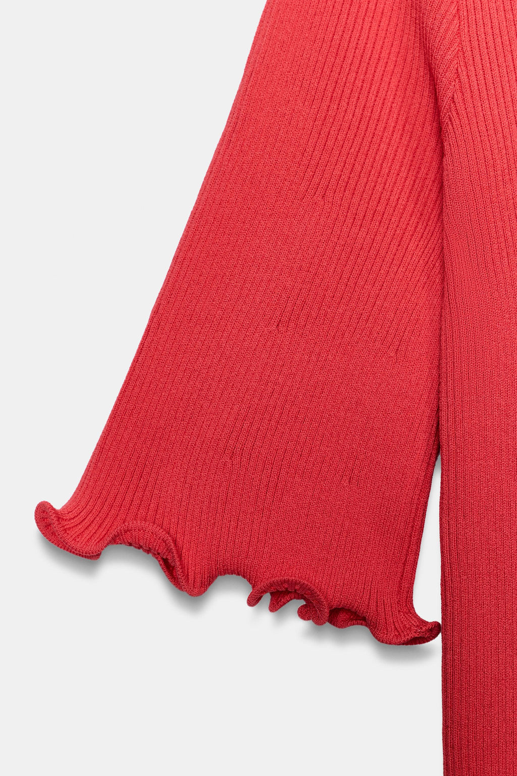 VESTIDO CORTO PUNTO RIB / Coral rojo