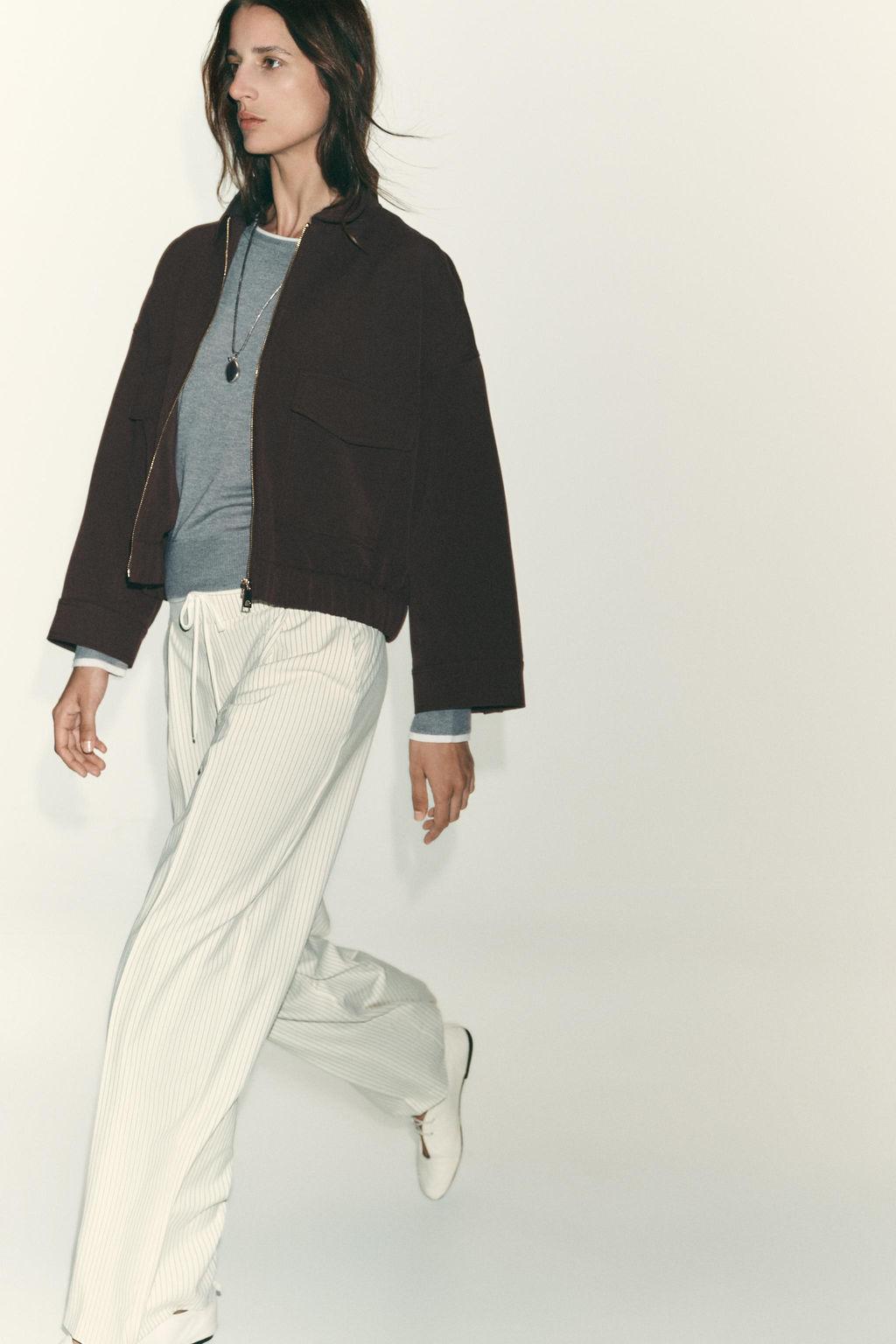 WIDE-LEG TROUSERS WITH DOUBLE WAISTBAND - Zara фото 2