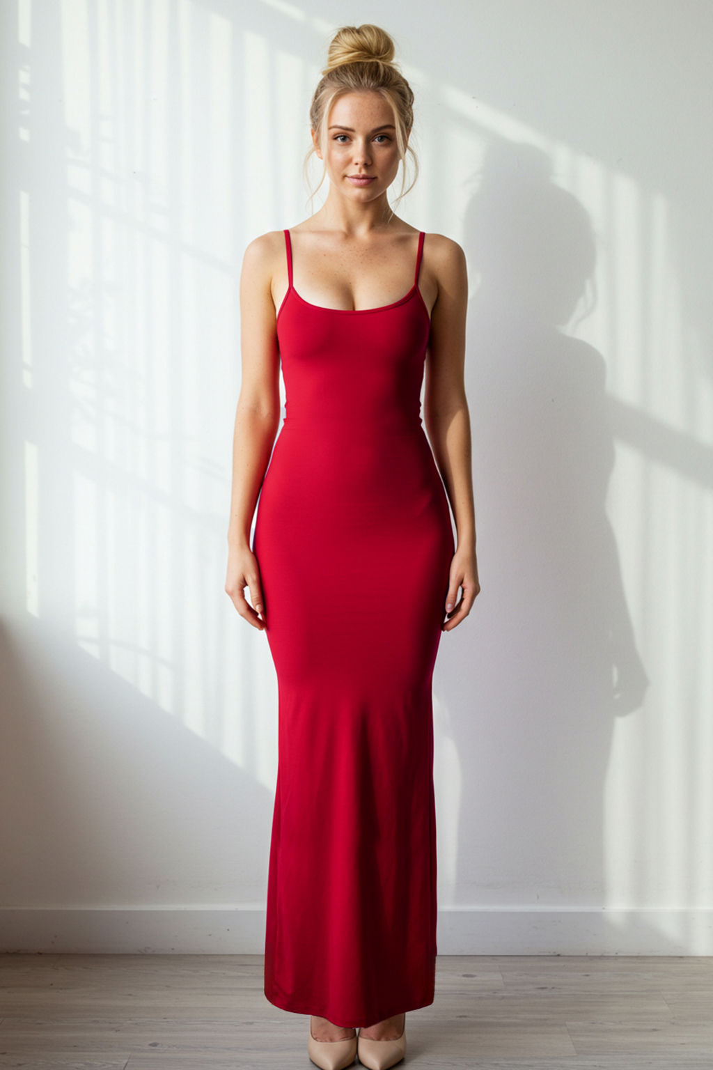 TRENDYOLMILLA Kahverengi Fitted/Vucuda Oturan Ask?l? Maxi Esnek Orme Kalem Elbise TWOSS23EL02435 фото 34